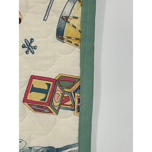 Child & Bunny Handmade Quilted Baby Blanket Nursery Decor 36"x44" - Picture 5 of 5